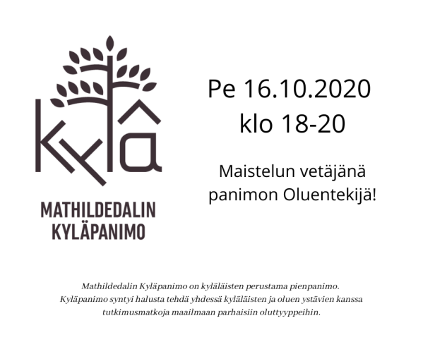 Akateemisen Olutseuran maistelun mainos, Mathildedalin Kyläpanimon logo
